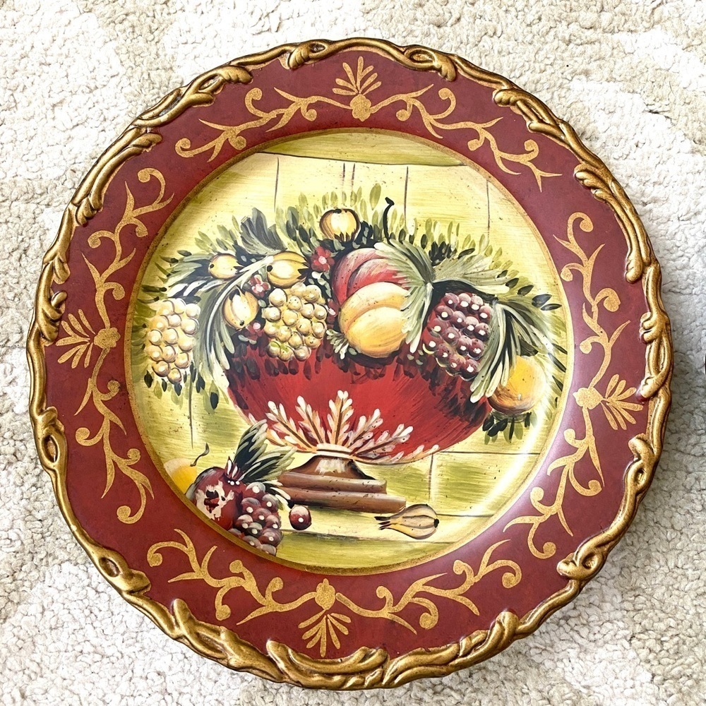 Two Raymond Waites Collectible Fruit Designs Plates